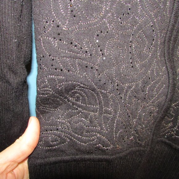 *3 for $25* WHBM Gold Shimmer Quilted Sweater Jacket - Picture 11 of 13